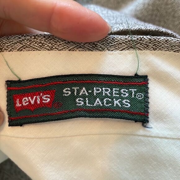 Vtg 70s Levi’s Sta-Prest Slacks gray patterned pants - Picture 7 of 7